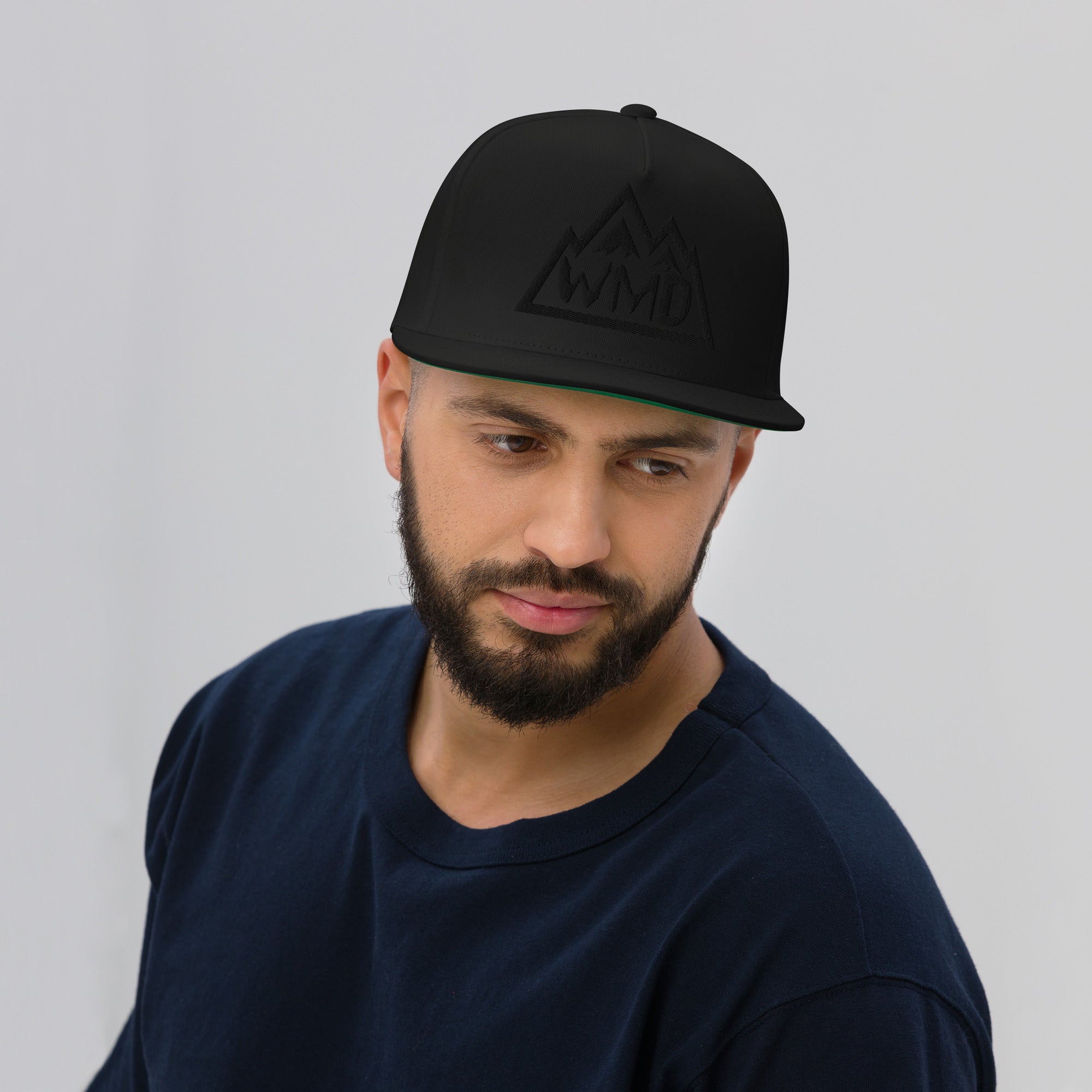 WMD - Flat Bill Hat - Rocky Mountains Flat Bill Hat - Black on black - WMD -