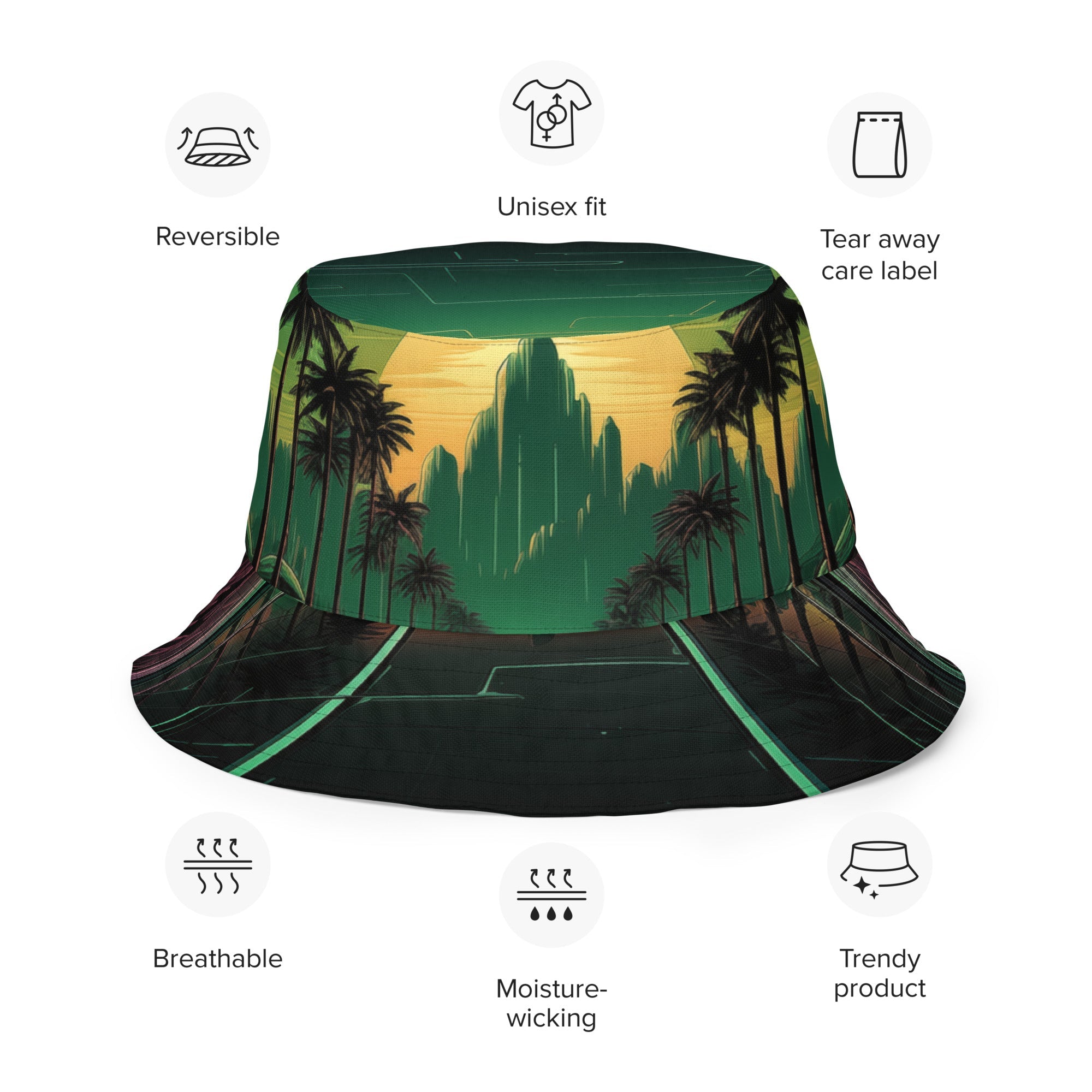 WMD - Bucket Hat - Synthwave Bucket Hat - WMD - S/M - logo - -