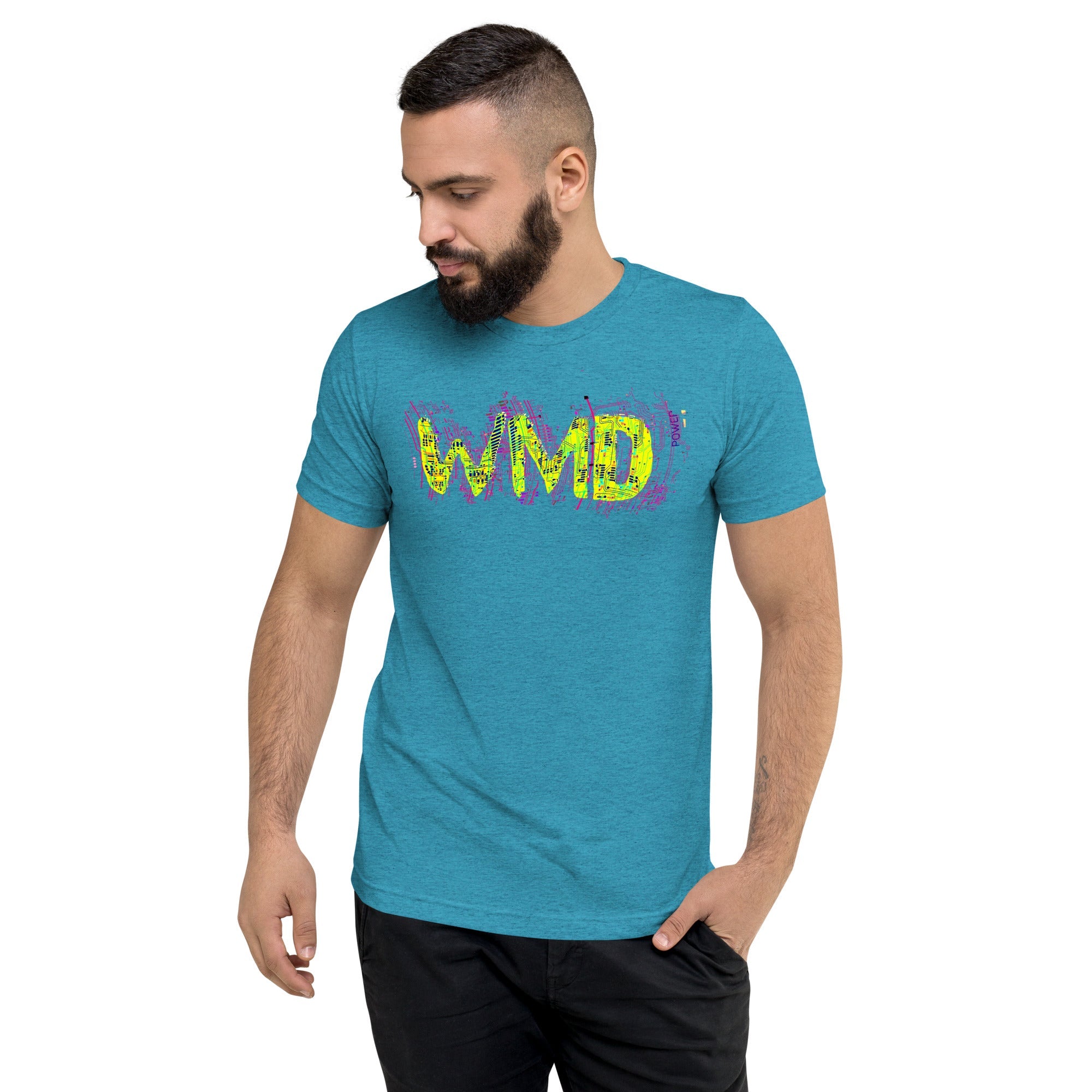 WMD - T Shirt - WMD Circuit Logo T Shirt - WMD - Aqua Triblend - logo - -