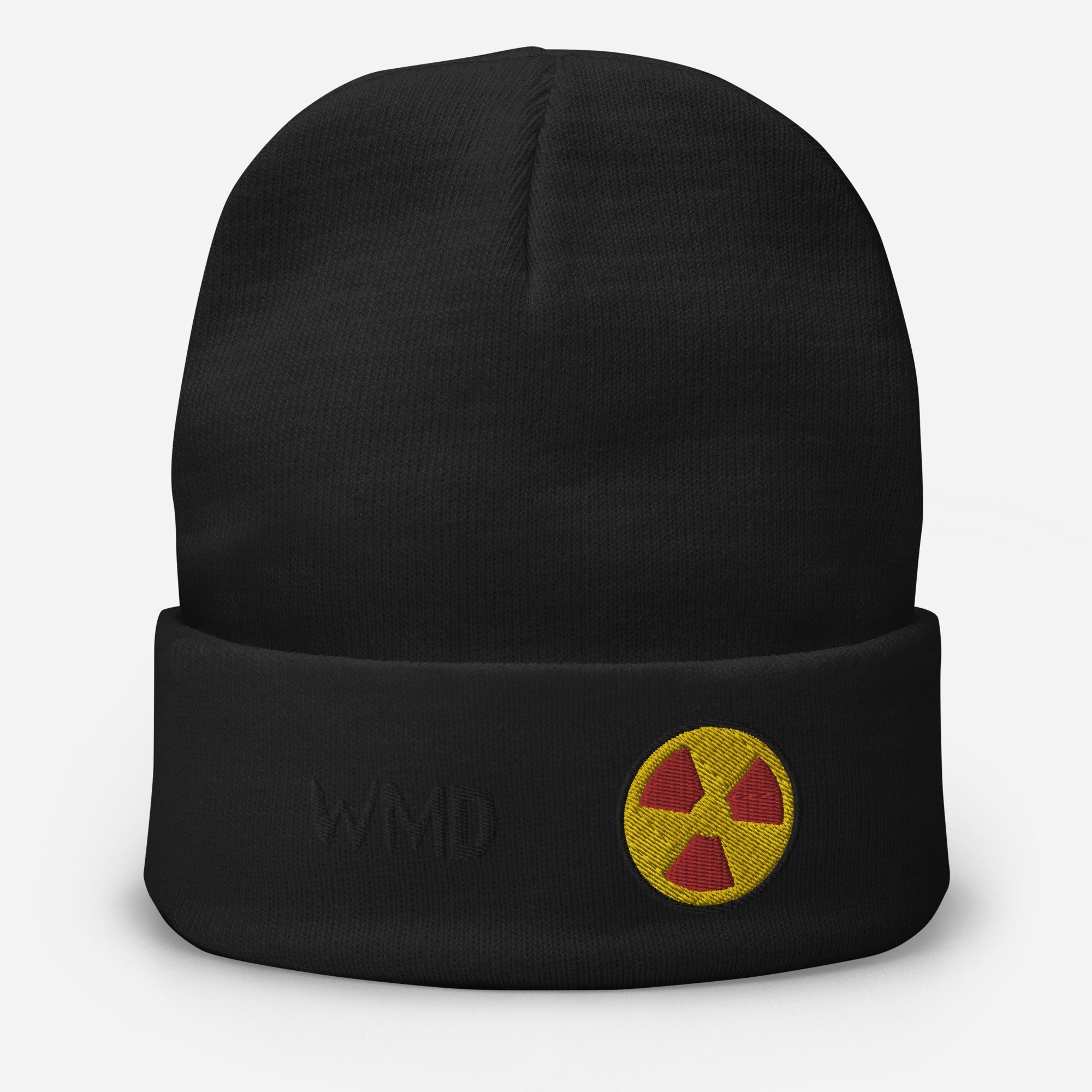 WMD - Beanie - Geiger Radiation Symbol Embroidered Beanie - WMD - Black - logo - -